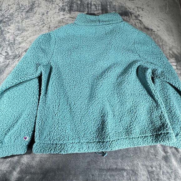 Champion Womens Sz XL Teal Sherpa Fleece Sweatshirt Top 1/4 Zip Athleticwear NWT - Picture 12 of 14